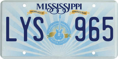 MS license plate LYS965