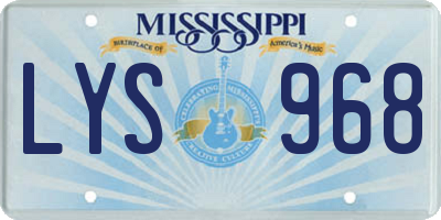 MS license plate LYS968