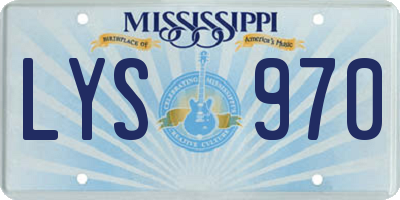 MS license plate LYS970