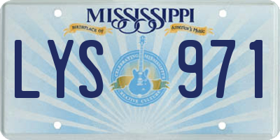 MS license plate LYS971