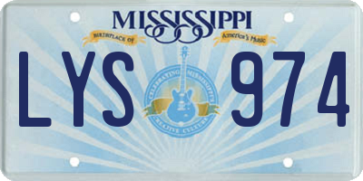 MS license plate LYS974