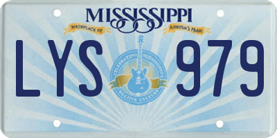 MS license plate LYS979
