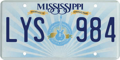 MS license plate LYS984
