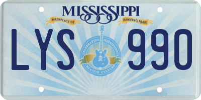 MS license plate LYS990