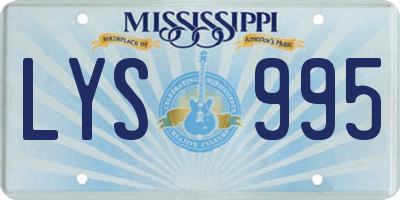 MS license plate LYS995
