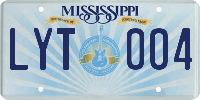 MS license plate LYT004