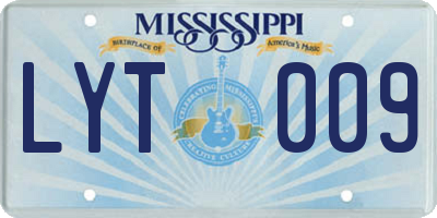 MS license plate LYT009
