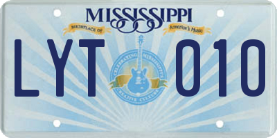MS license plate LYT010