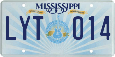 MS license plate LYT014