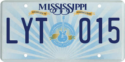MS license plate LYT015