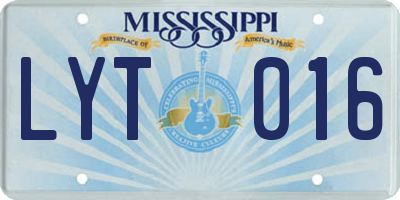MS license plate LYT016