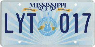 MS license plate LYT017