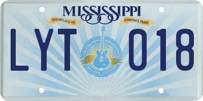MS license plate LYT018