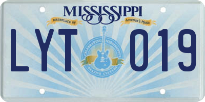 MS license plate LYT019
