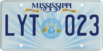 MS license plate LYT023
