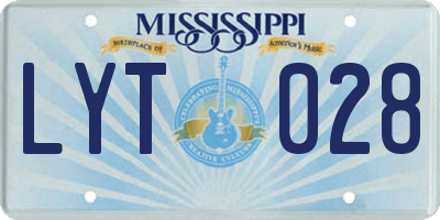 MS license plate LYT028