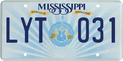 MS license plate LYT031