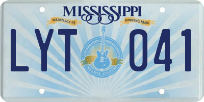 MS license plate LYT041