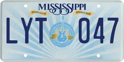 MS license plate LYT047