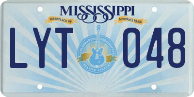 MS license plate LYT048