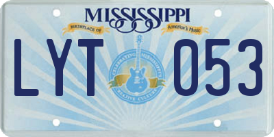 MS license plate LYT053