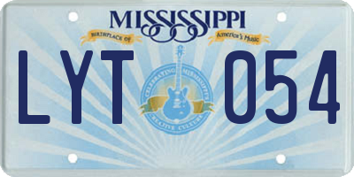 MS license plate LYT054