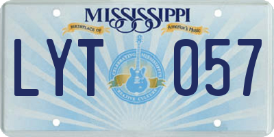 MS license plate LYT057
