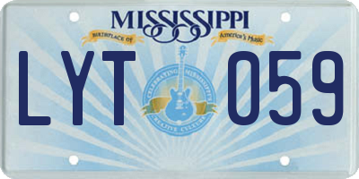MS license plate LYT059