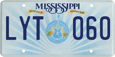 MS license plate LYT060