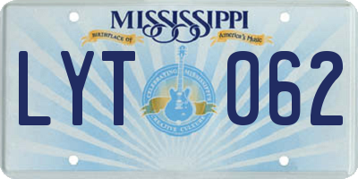 MS license plate LYT062