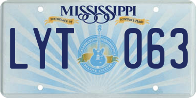 MS license plate LYT063