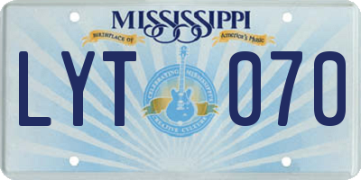 MS license plate LYT070