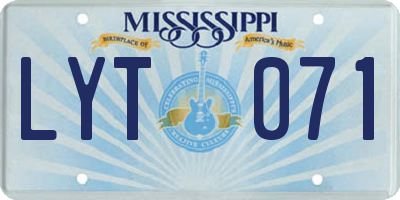 MS license plate LYT071
