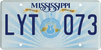 MS license plate LYT073