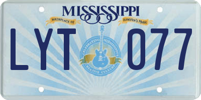 MS license plate LYT077