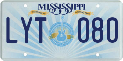 MS license plate LYT080