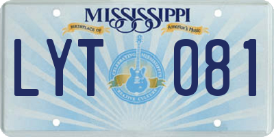 MS license plate LYT081