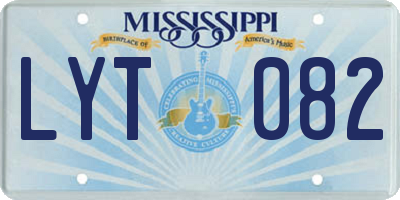 MS license plate LYT082