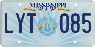 MS license plate LYT085