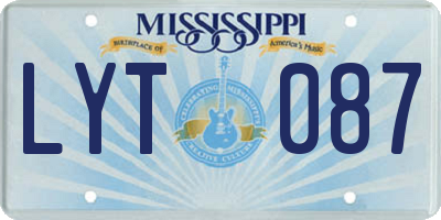 MS license plate LYT087