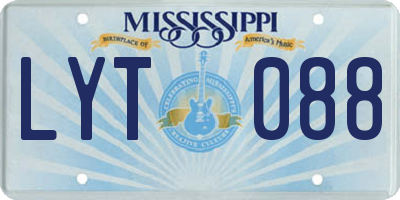 MS license plate LYT088