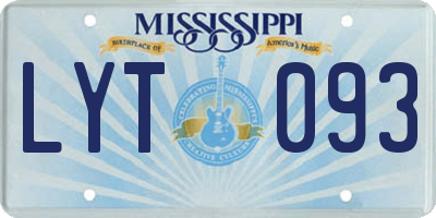 MS license plate LYT093