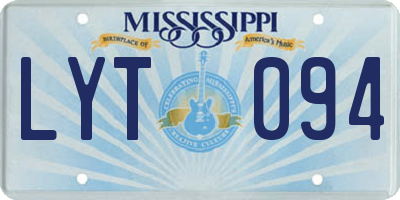 MS license plate LYT094