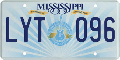 MS license plate LYT096