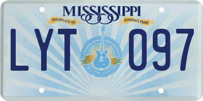 MS license plate LYT097