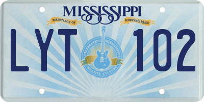 MS license plate LYT102