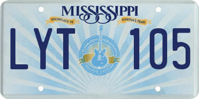 MS license plate LYT105