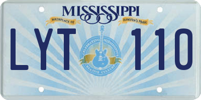 MS license plate LYT110