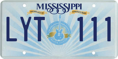 MS license plate LYT111