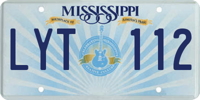 MS license plate LYT112